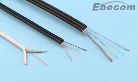 GJYXCH-1B6 FTTH Optical Fiber Drop Cable  G657 2 Core Outdoor with Messenger networking lszh jacket high quality