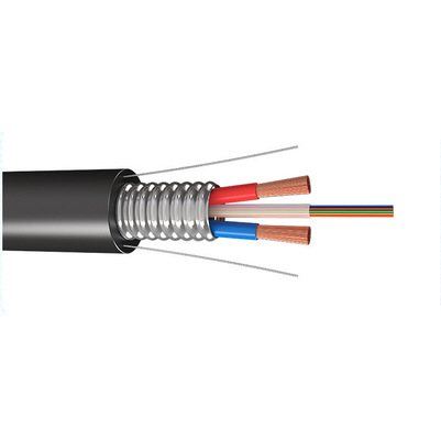 Photoelectric Composite Hybrid Optical Fiber Cable GYXTW RVV Bọc thép 12 lõi với cáp điện