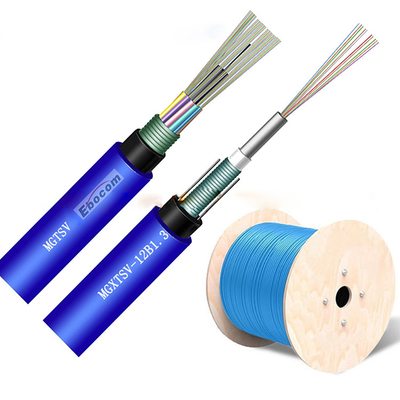 Cáp quang sợi khai thác mỏ MGTSV 60 72 96 lõi áo khoác kép chống cháy cho mạng