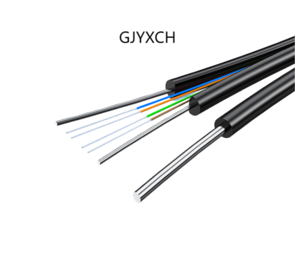 4 lõi G657A1 ngoài trời FTTH thả cáp sợi GJYXCH với 0.8mm thép Wire Messenger