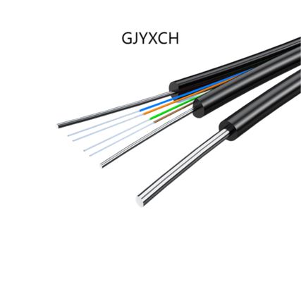 GJYXCH G652D 2 Core Drop Fiber Optic Cable Indoor Outdoor Black LSZH Jacket FTTH Aerial Installation