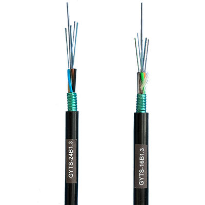 GYTS 24 Core G652D Steel Tape Armored Fiber Optic Cable Black PE Jacket Outdoor Direct Burial High Crush Resistance
